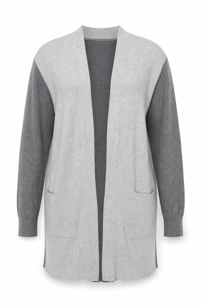 Marks and Spencer Women Grey Long Sleeve Open Knit Cardigan Size 14