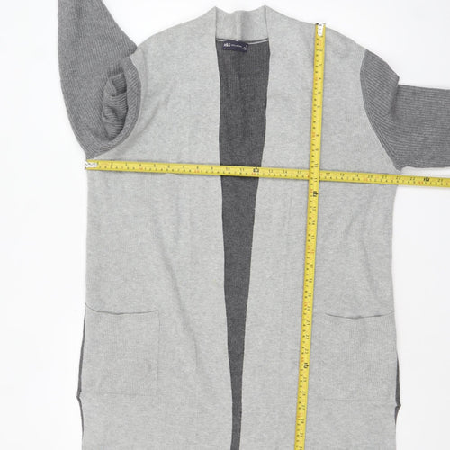 Marks and Spencer Women Grey Long Sleeve Open Knit Cardigan Size 14