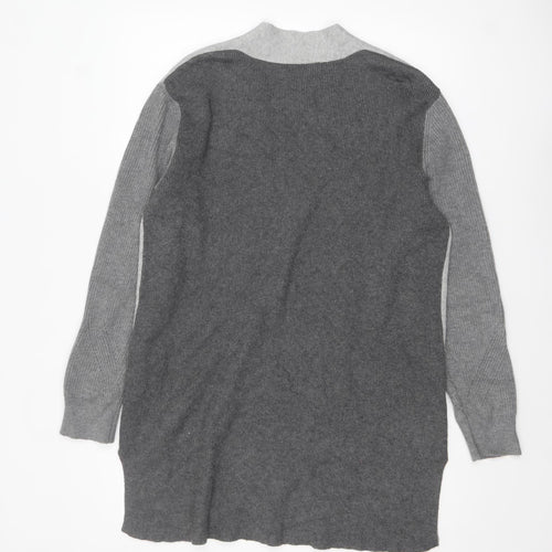 Marks and Spencer Women Grey Long Sleeve Open Knit Cardigan Size 14