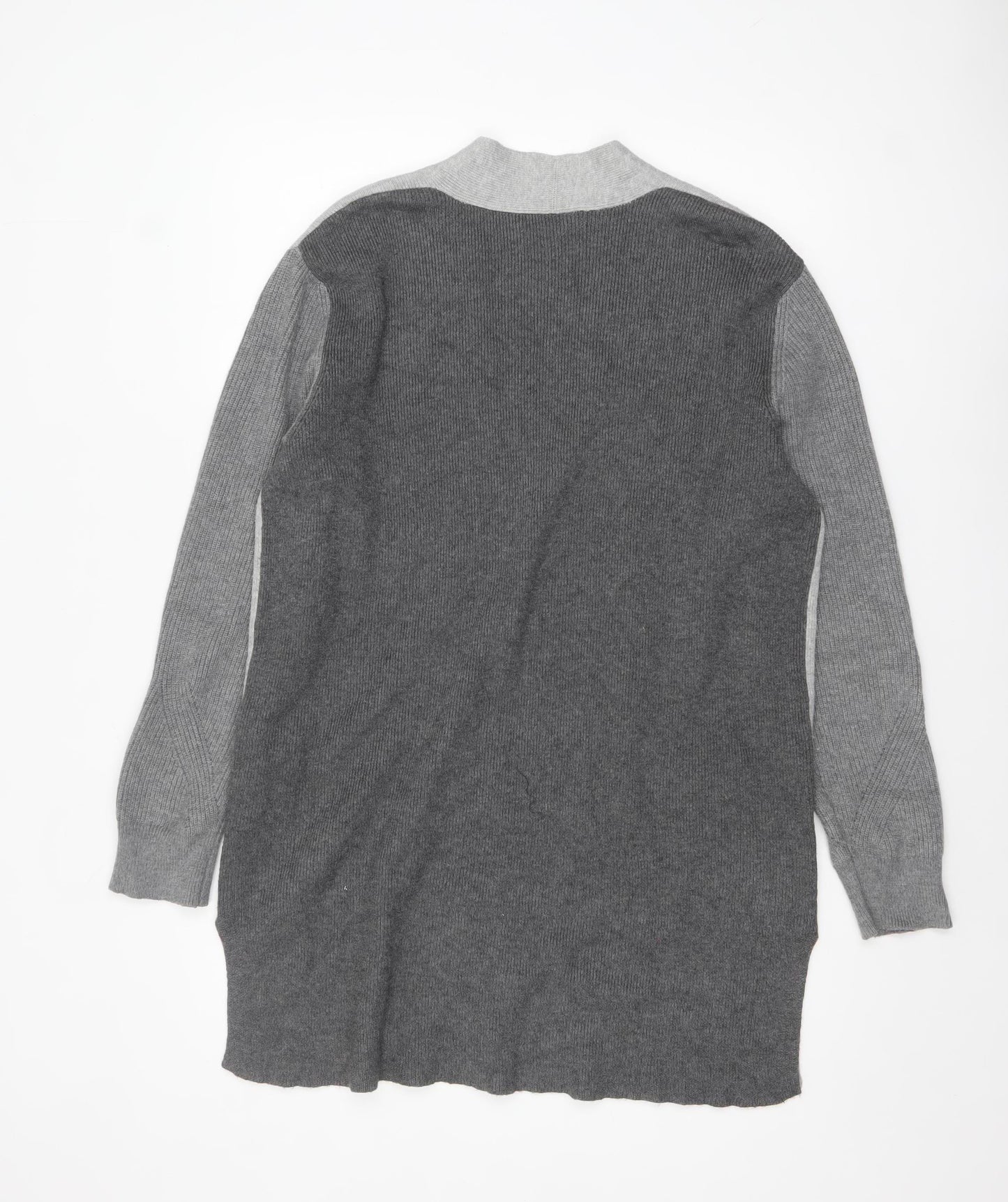 Marks and Spencer Women Grey Long Sleeve Open Knit Cardigan Size 14