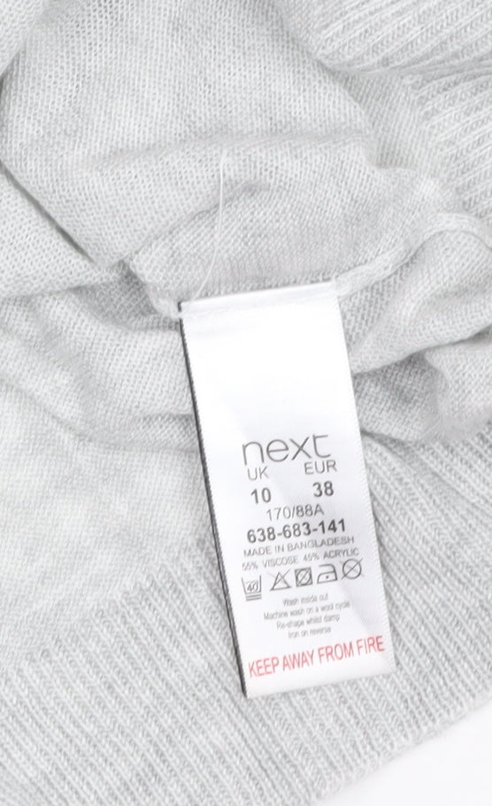 Next Womens Grey Rainbow Stripe Pullover Jumper Size 10