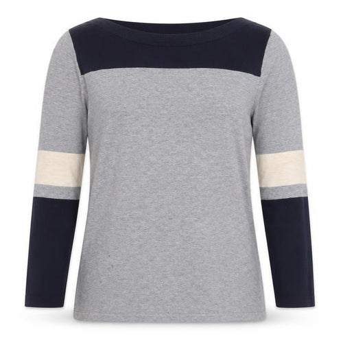 Next Women Grey Boat Neck 3/4 Sleeve Cotton Jumper Size 14