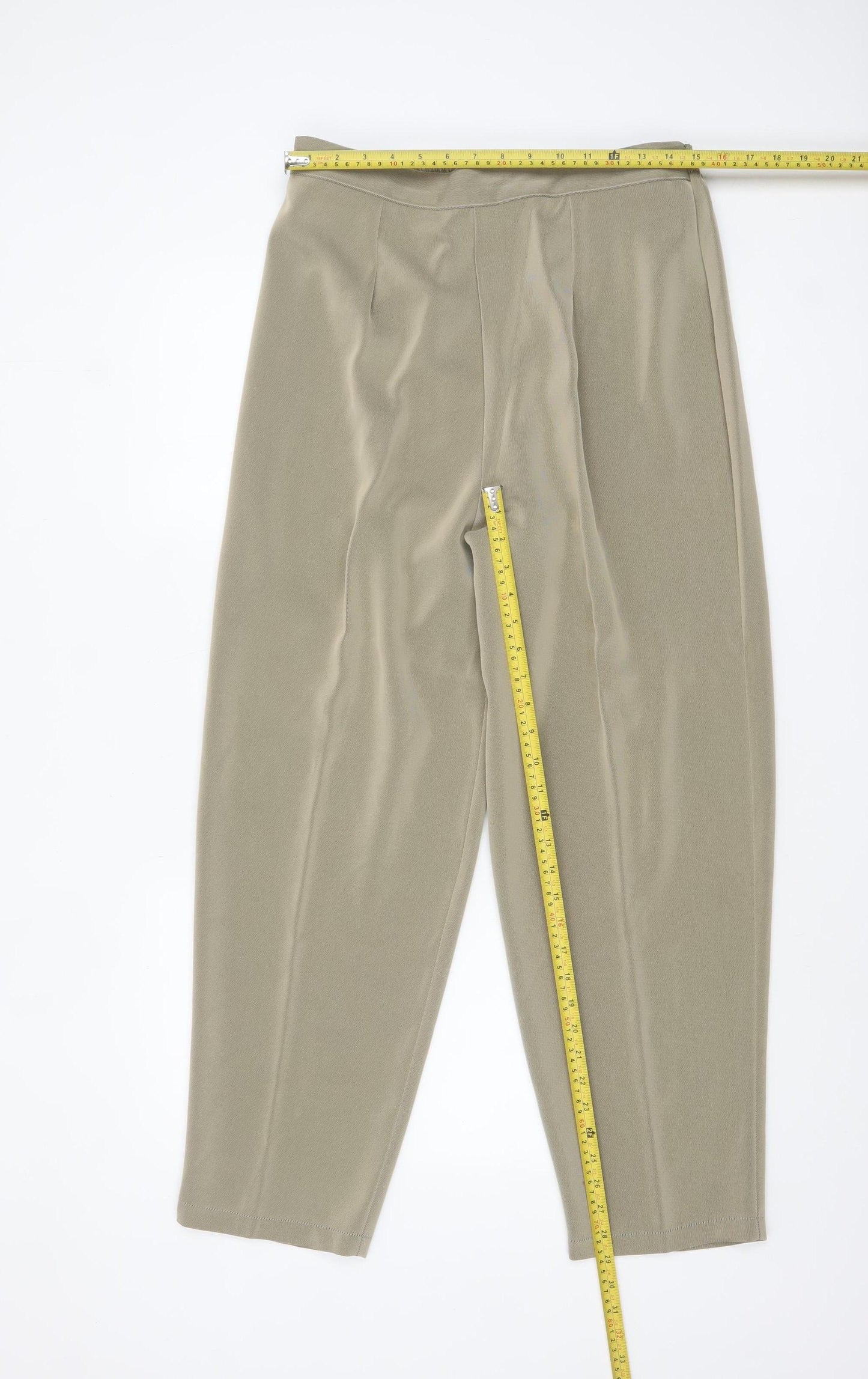 Extra Elegance Womens Beige Size 18 Lightweight Straight Trousers