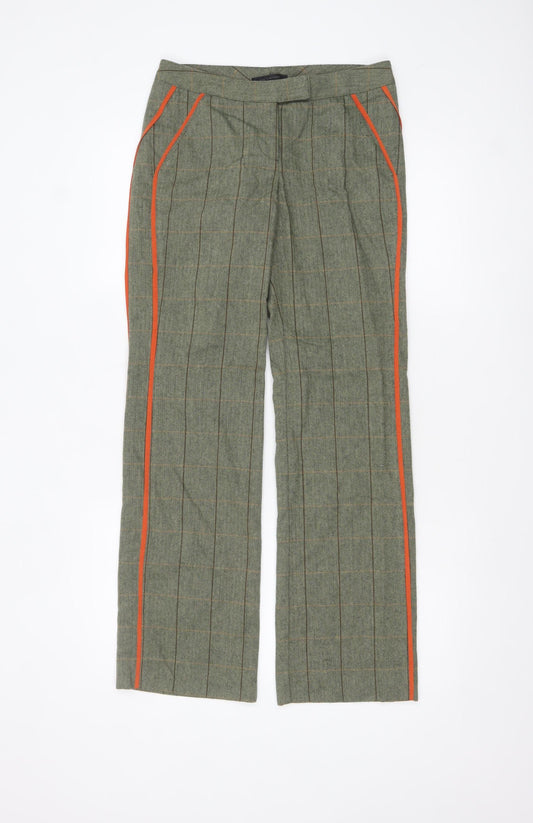 The Limited Women’s Green Check Wool Blend Tailored Trousers Size 6