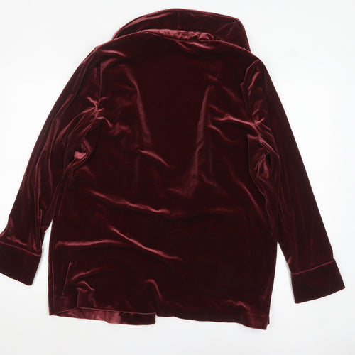 Tu Women's Burgundy Velvet Blazer Size 16 Classic Lined Jacket