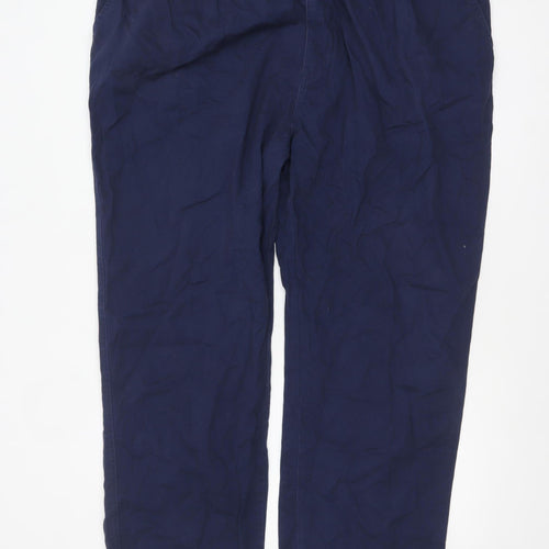 Cotton Traders Men's Blue 46 Chino Trousers Elastic Waist