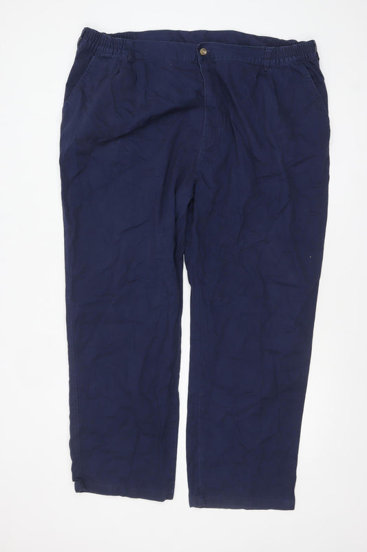 Cotton Traders Men's Blue 46 Chino Trousers Elastic Waist