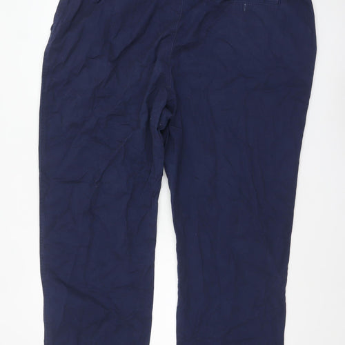 Cotton Traders Men's Blue 46 Chino Trousers Elastic Waist