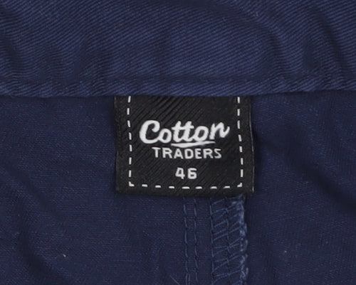 Cotton Traders Men's Blue 46 Chino Trousers Elastic Waist