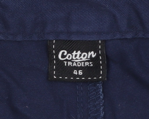 Cotton Traders Men's Blue 46 Chino Trousers Elastic Waist