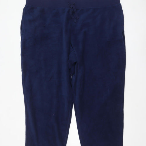 Lands' End Women's Blue Fleece Sweatpants Size 24 Plus Elastic Waist