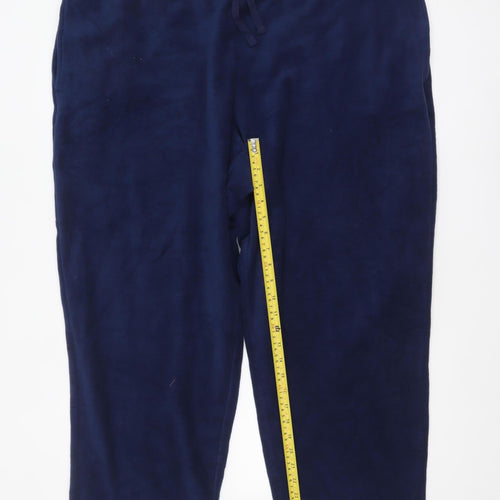 Lands' End Women's Blue Fleece Sweatpants Size 24 Plus Elastic Waist