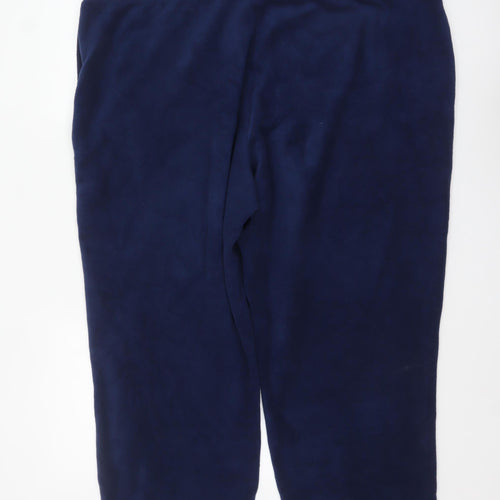 Lands' End Women's Blue Fleece Sweatpants Size 24 Plus Elastic Waist