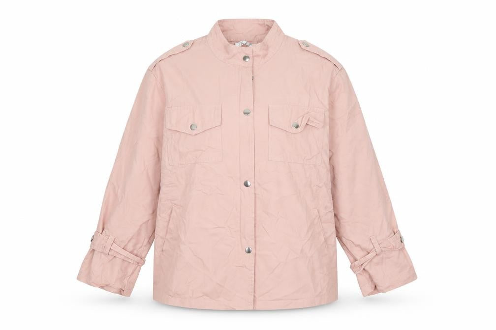 Fashion Women's Pink Military Jacket Size 14 Regular Cotton Blend