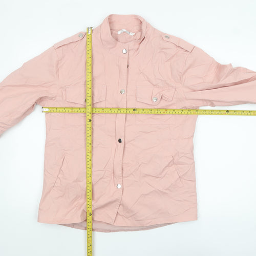 Fashion Women's Pink Military Jacket Size 14 Regular Cotton Blend