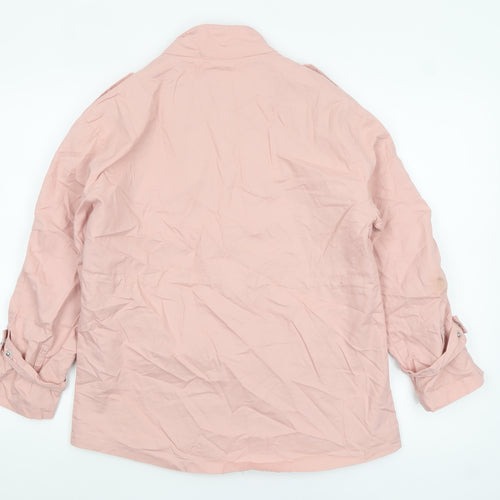 Fashion Women's Pink Military Jacket Size 14 Regular Cotton Blend