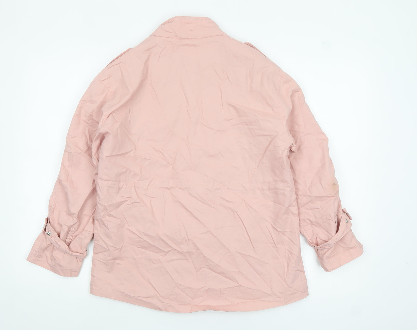 Fashion Women's Pink Military Jacket Size 14 Regular Cotton Blend