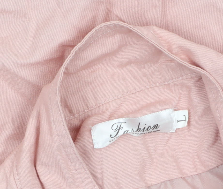 Fashion Women's Pink Military Jacket Size 14 Regular Cotton Blend