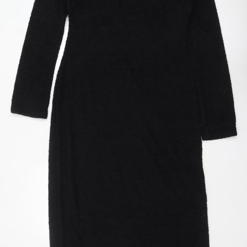 ASOS DESIGN Women’s Black Midi Bodycon Knit Dress Size 16