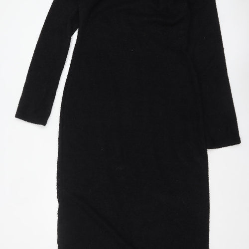 ASOS DESIGN Women’s Black Midi Bodycon Knit Dress Size 16