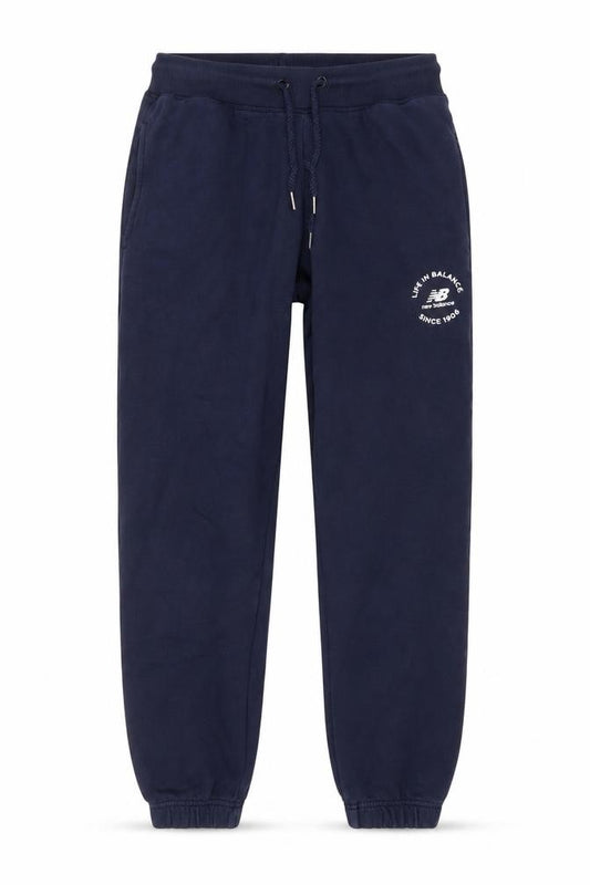 Front view of New Balance Men's Blue Sweatpants, size S, Elastic Waist Joggers