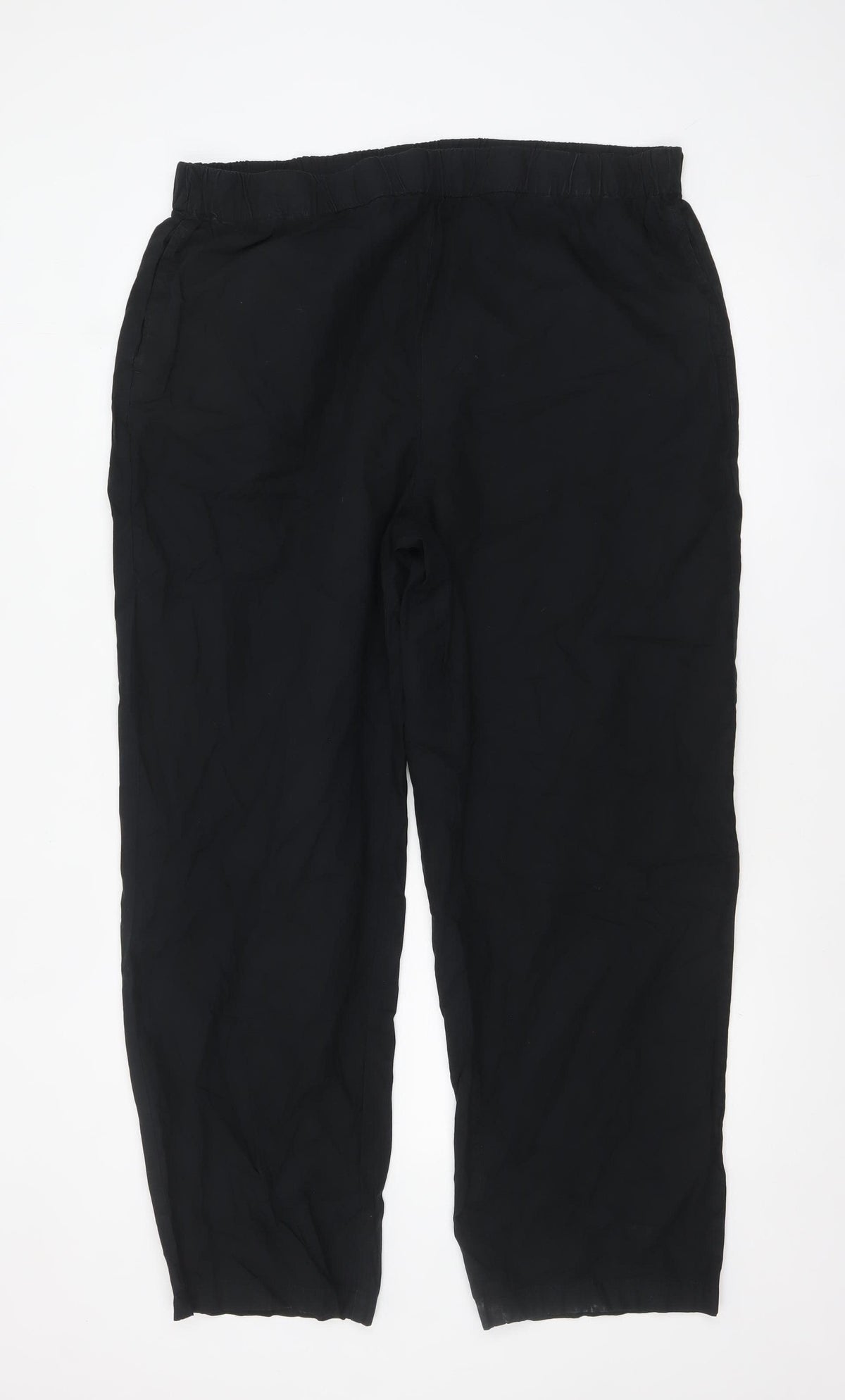 Marks and Spencer Womens Black Size 18 Relaxed Straight Trousers