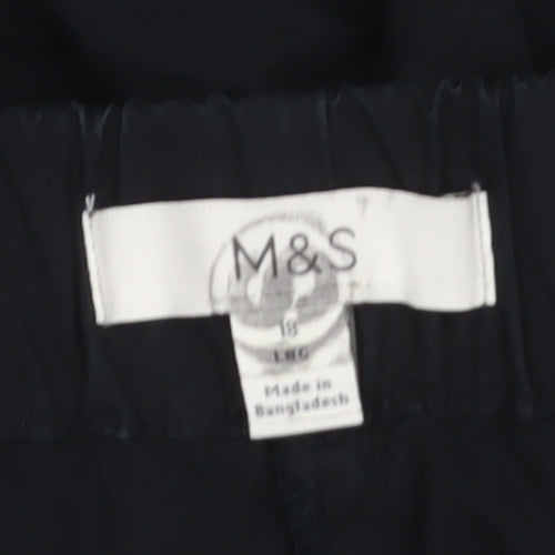 Marks and Spencer Womens Black Size 18 Relaxed Straight Trousers