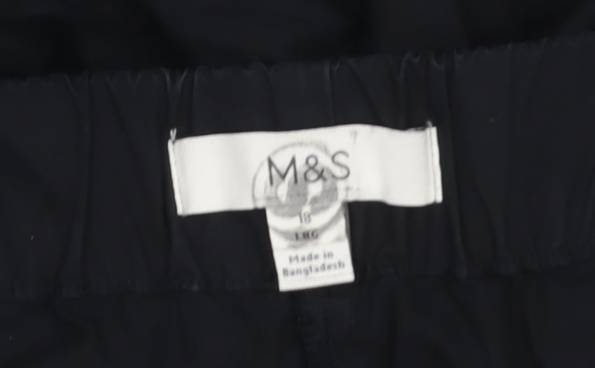 Marks and Spencer Womens Black Size 18 Relaxed Straight Trousers
