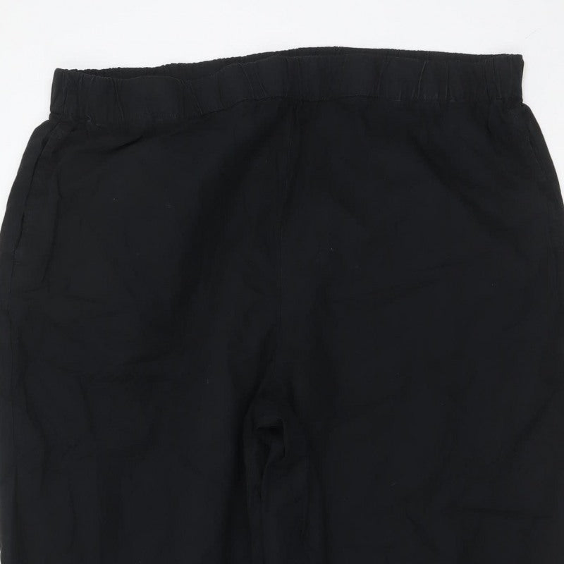 Marks and Spencer Womens Black Size 18 Relaxed Straight Trousers