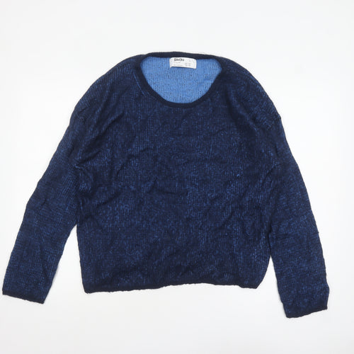 Primark Women’s Blue Open-Knit Acrylic Long Sleeve Jumper Size L