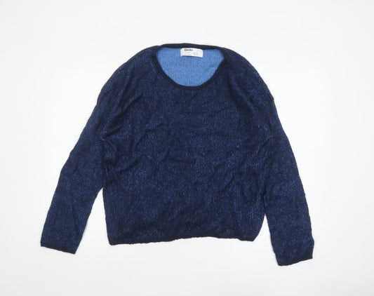 Primark Women’s Blue Open-Knit Acrylic Long Sleeve Jumper Size L
