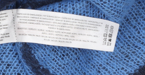 Primark Women’s Blue Open-Knit Acrylic Long Sleeve Jumper Size L