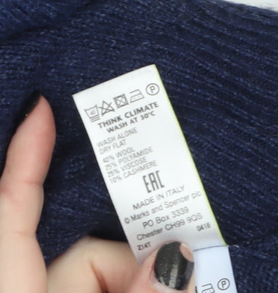 Marks and Spencer Men’s Blue Cashmere Blend Wool Jumper XL