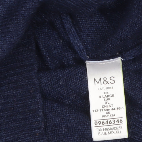 Marks and Spencer Men’s Blue Cashmere Blend Wool Jumper XL