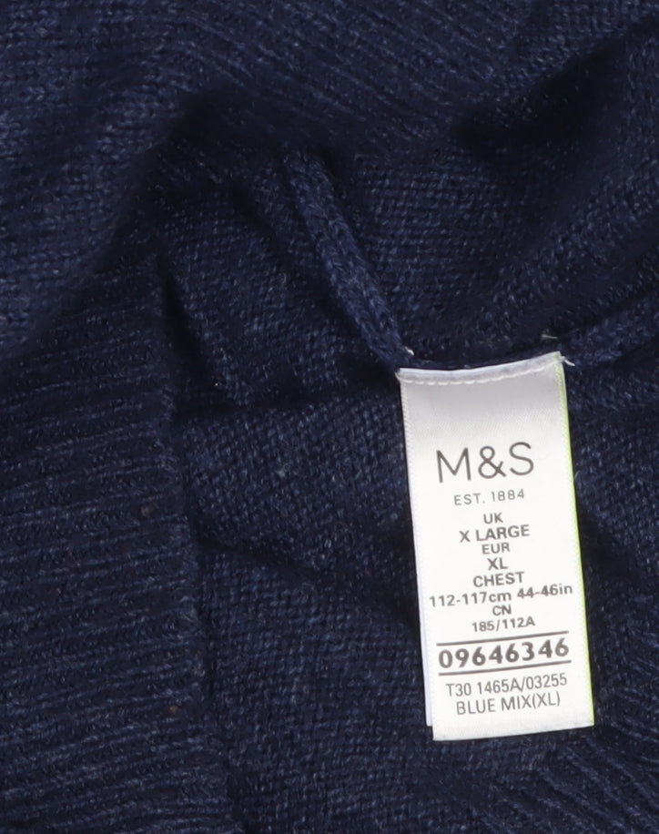Marks and Spencer Men’s Blue Cashmere Blend Wool Jumper XL