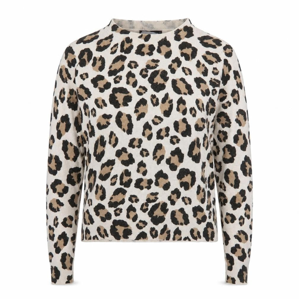 Marks and Spencer Women’s Beige Leopard Print Cotton Jumper Size 12