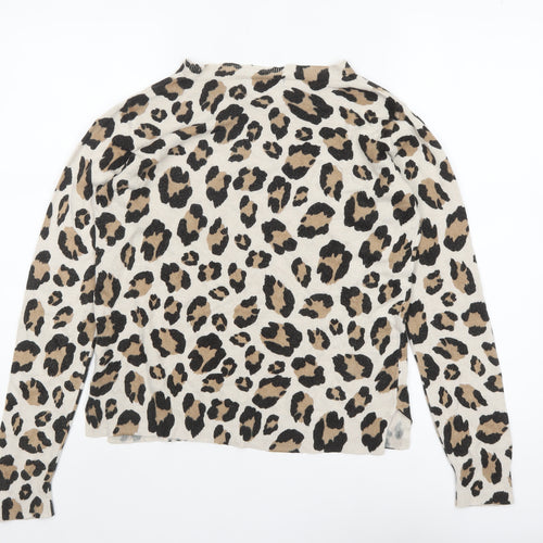 Marks and Spencer Women’s Beige Leopard Print Cotton Jumper Size 12