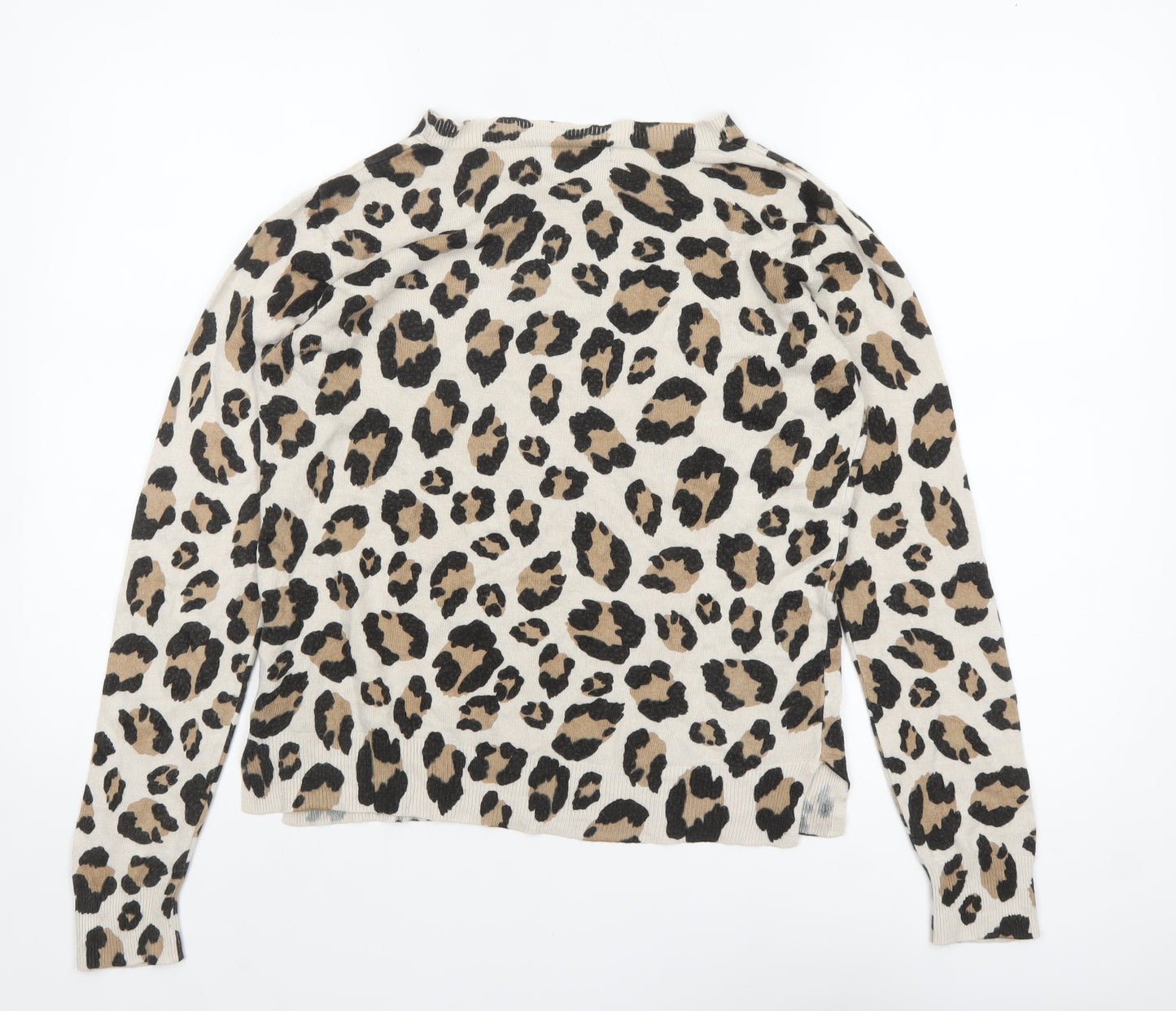 Marks and Spencer Women’s Beige Leopard Print Cotton Jumper Size 12