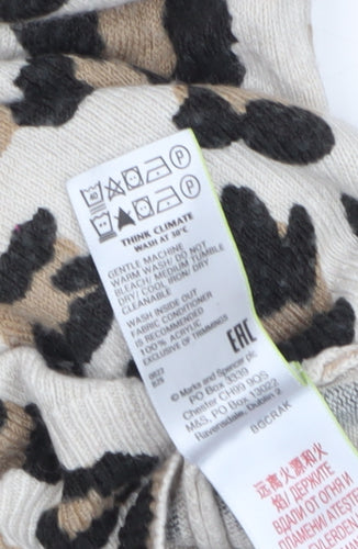Marks and Spencer Women’s Beige Leopard Print Cotton Jumper Size 12