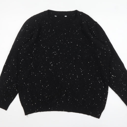 Bonmarché Women’s Black Sequin Knit Pullover Jumper Size 20