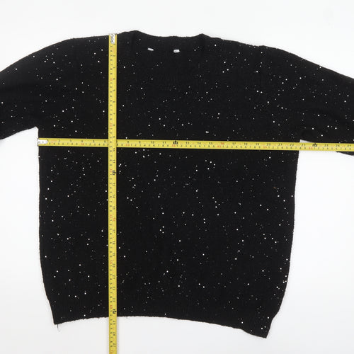 Bonmarché Women’s Black Sequin Knit Pullover Jumper Size 20