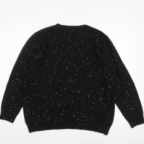 Bonmarché Women’s Black Sequin Knit Pullover Jumper Size 20