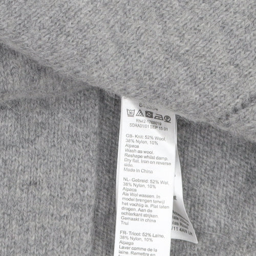 Monsoon Women Grey Wool Jumper Dress Size S Long Sleeve Knit Winter