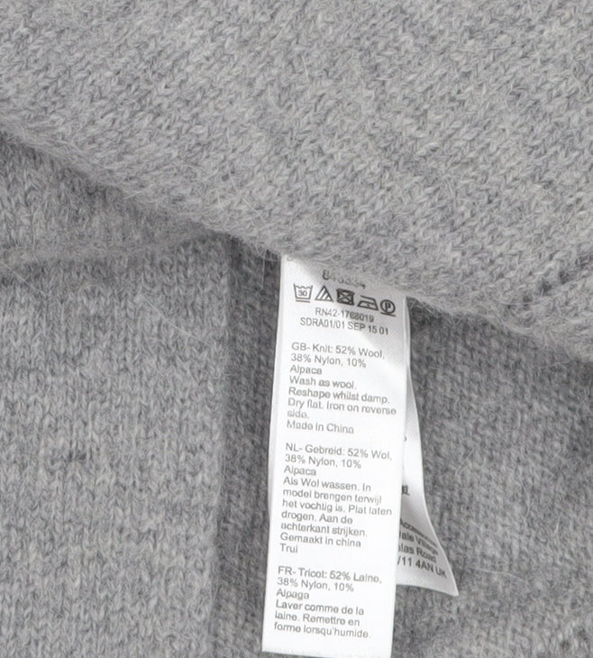 Monsoon Women Grey Wool Jumper Dress Size S Long Sleeve Knit Winter