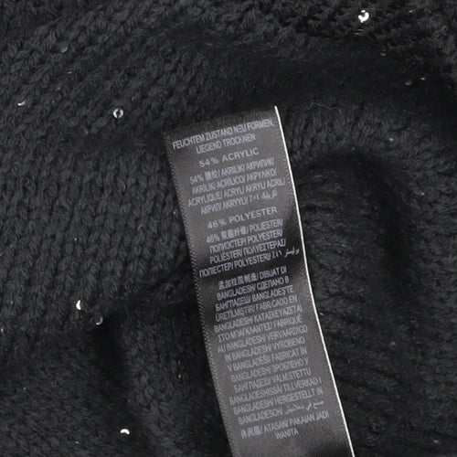 Marks and Spencer Womens Grey Sequin V-Neck Knit Jumper Size 16