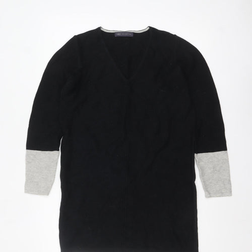 Marks and Spencer Women’s Black Grey V-Neck Tunic Jumper Size 10