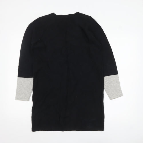 Marks and Spencer Women’s Black Grey V-Neck Tunic Jumper Size 10
