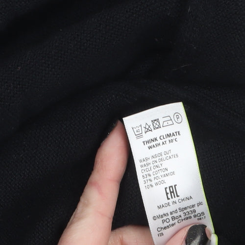 Marks and Spencer Women’s Black Grey V-Neck Tunic Jumper Size 10