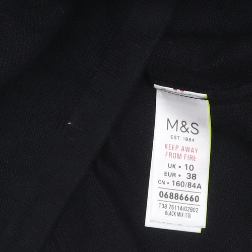 Marks and Spencer Women’s Black Grey V-Neck Tunic Jumper Size 10