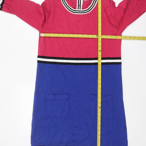 Tu Women’s Multicolour Shift Dress Size 14 Colourblock Knit